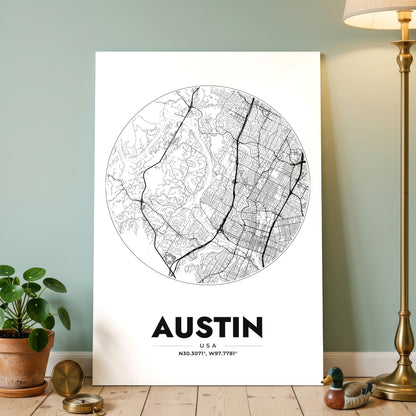 Austin Spot Map Poster