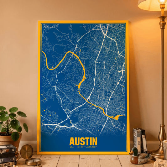 Austin Blockbuster Map Poster