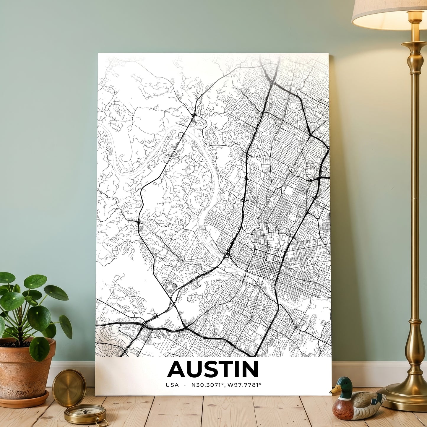 Austin Elegant Map Poster