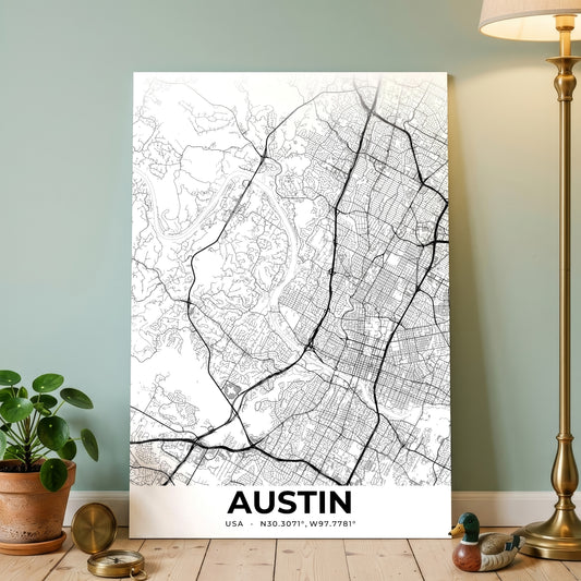 Austin Elegant Map Poster