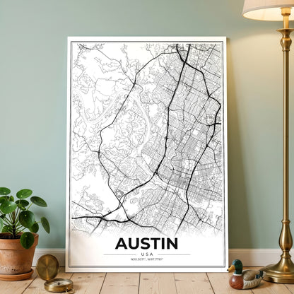 Austin Modern Map Poster