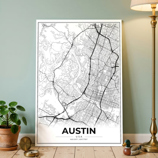 Austin Modern Map Poster