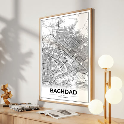 Baghdad Modern Map Poster