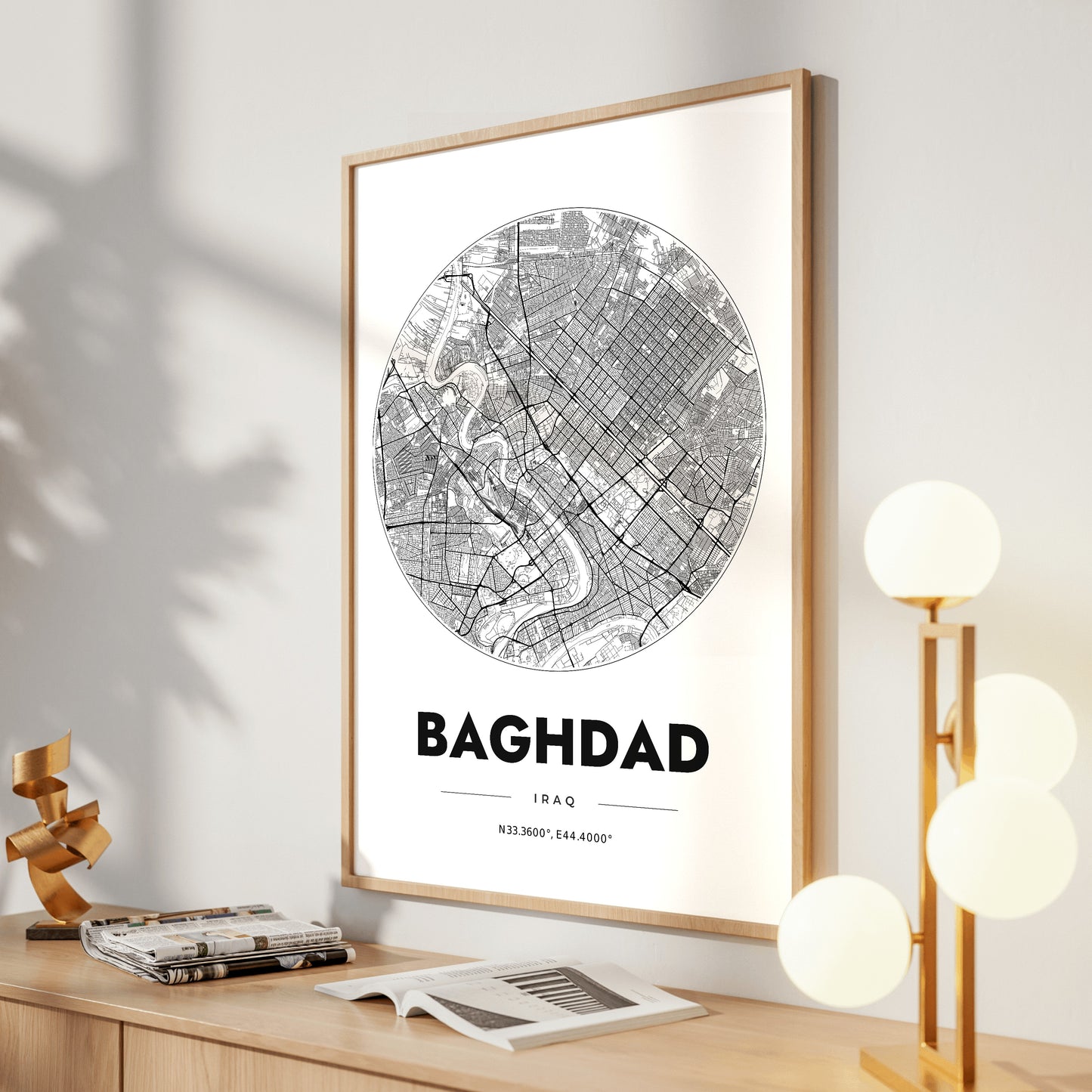 Baghdad Spot Map Poster