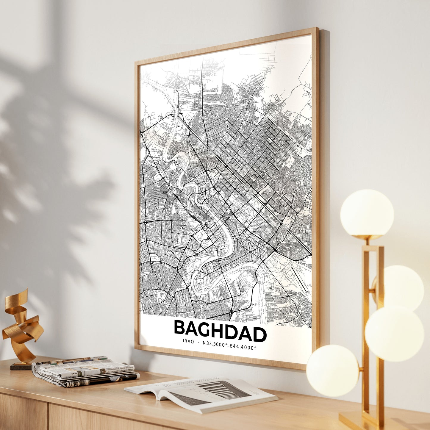 Baghdad Elegant Map Poster