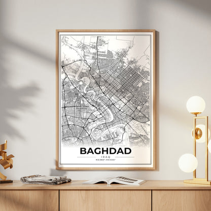 Baghdad Modern Map Poster