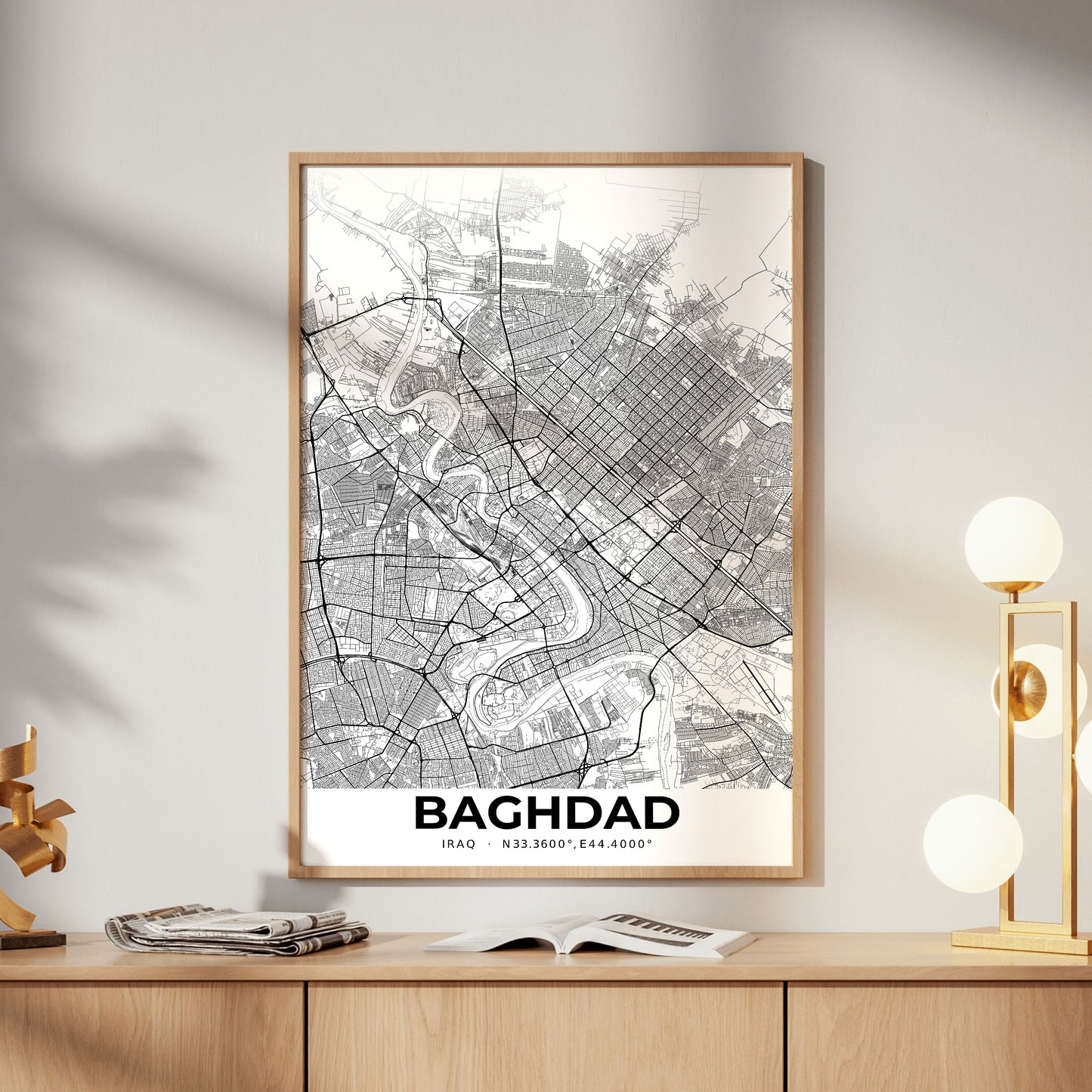 Baghdad Elegant Map Poster