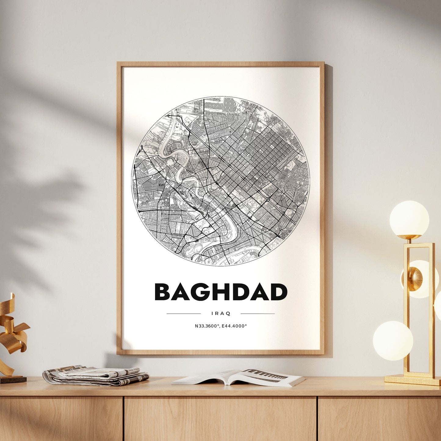 Baghdad Spot Map Poster