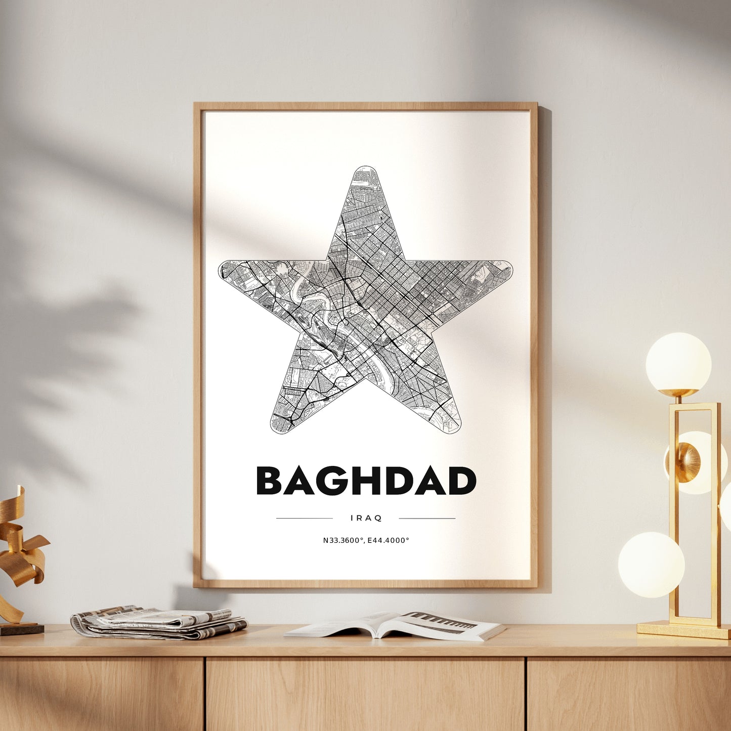 Baghdad Star Map Poster