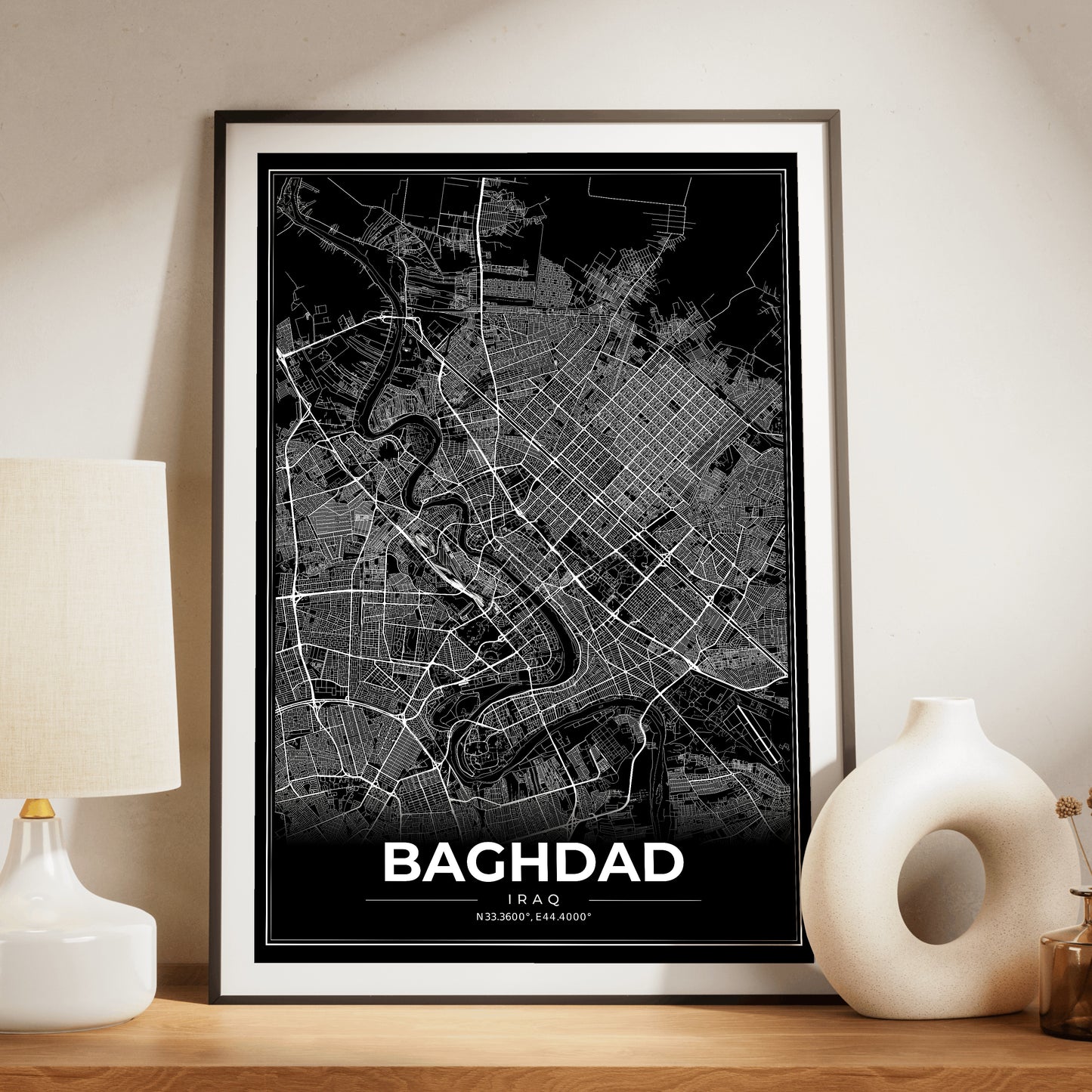Baghdad Modern Map Poster