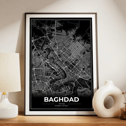 Baghdad Modern Map Poster