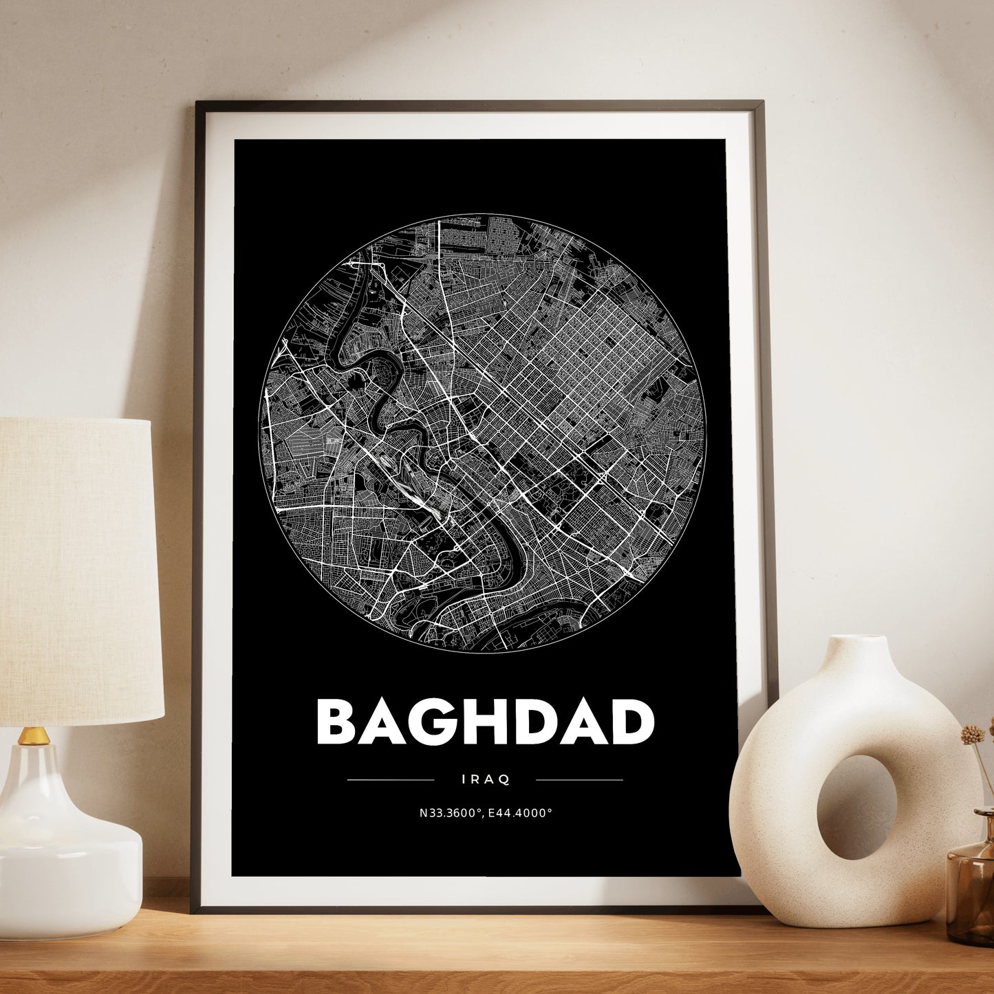 Baghdad Spot Map Poster