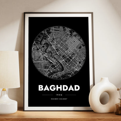 Baghdad Spot Map Poster