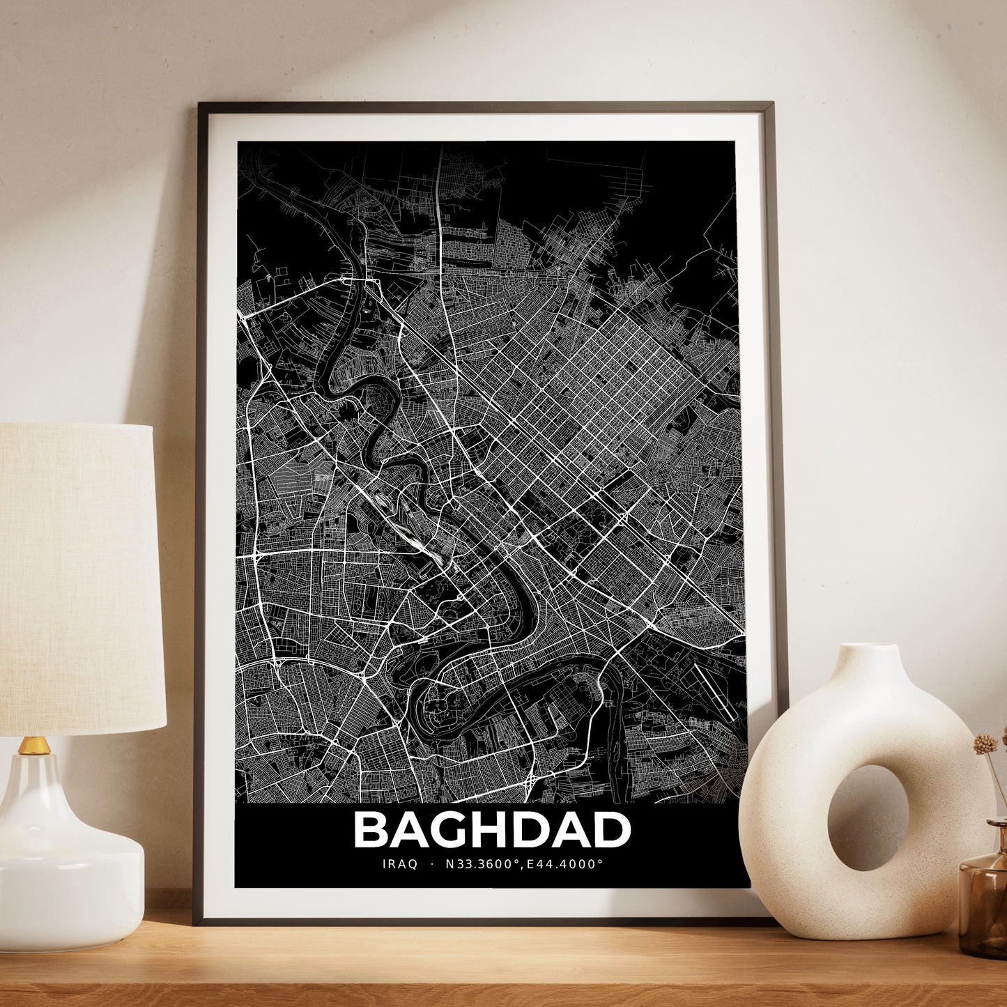Baghdad Elegant Map Poster