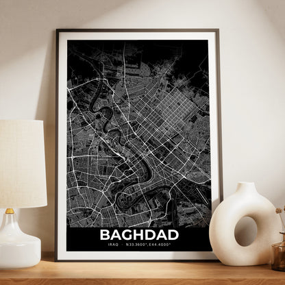 Baghdad Elegant Map Poster