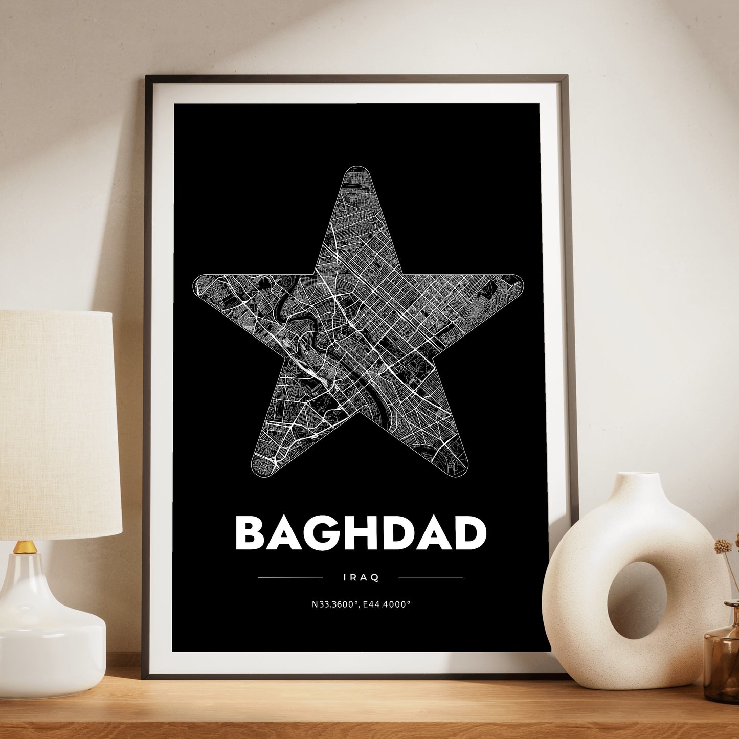 Baghdad Star Map Poster