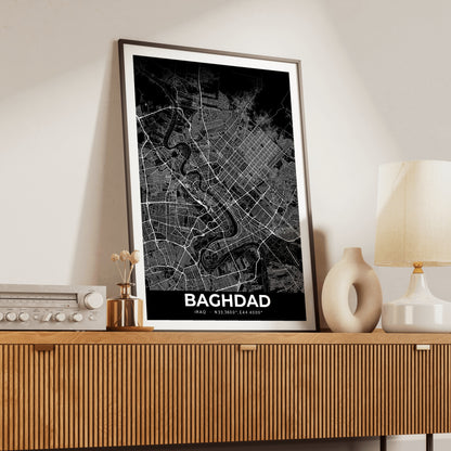 Baghdad Elegant Map Poster