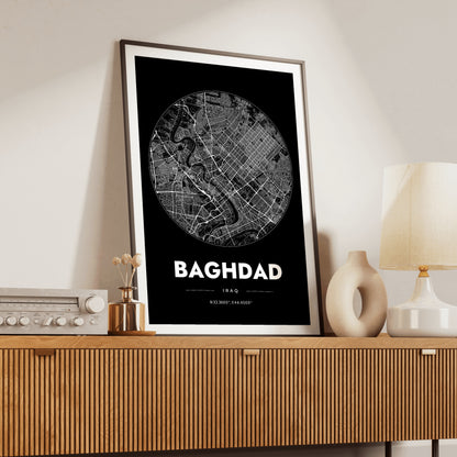 Baghdad Spot Map Poster