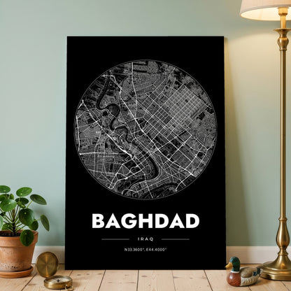 Baghdad Spot Map Poster