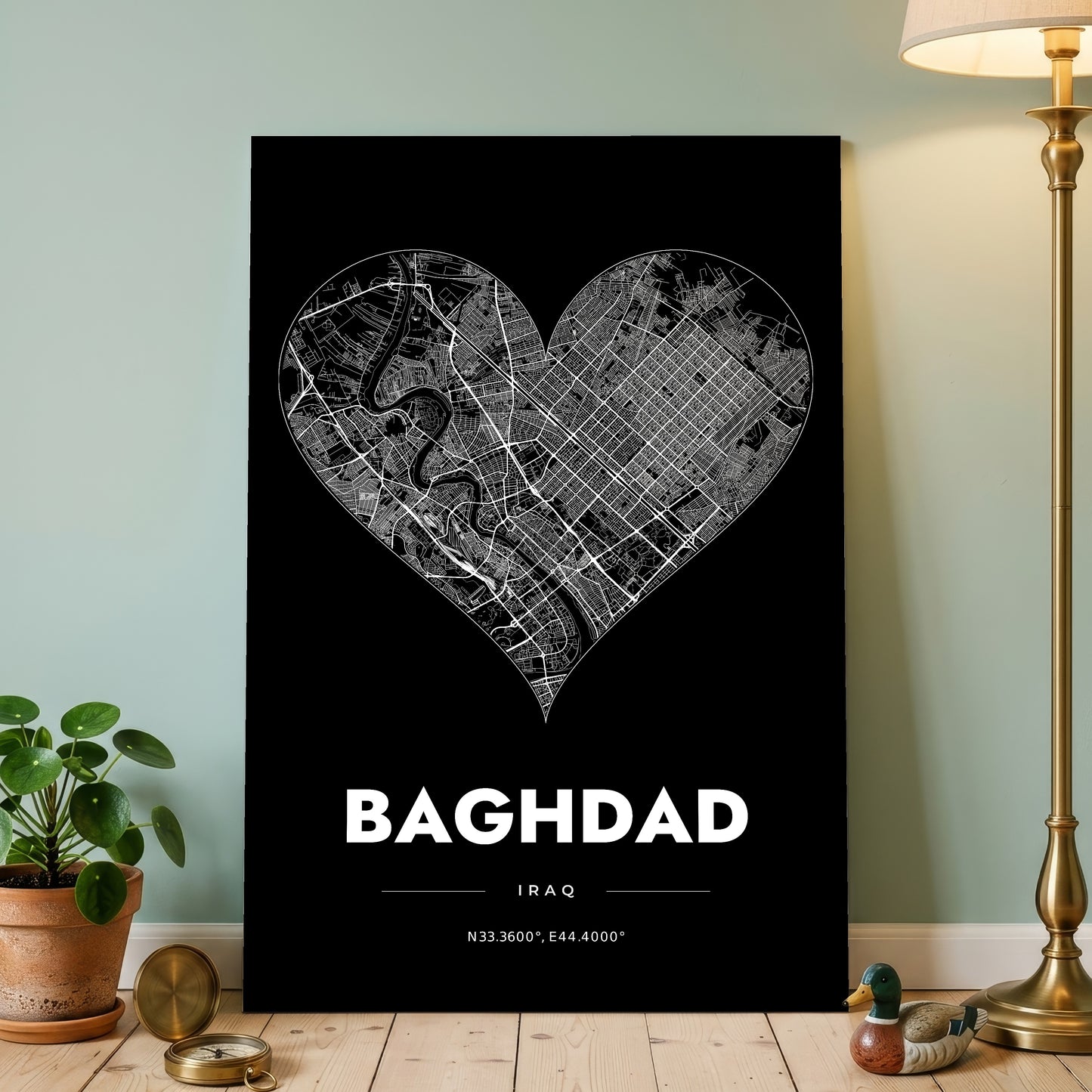 Baghdad Heart Map Poster