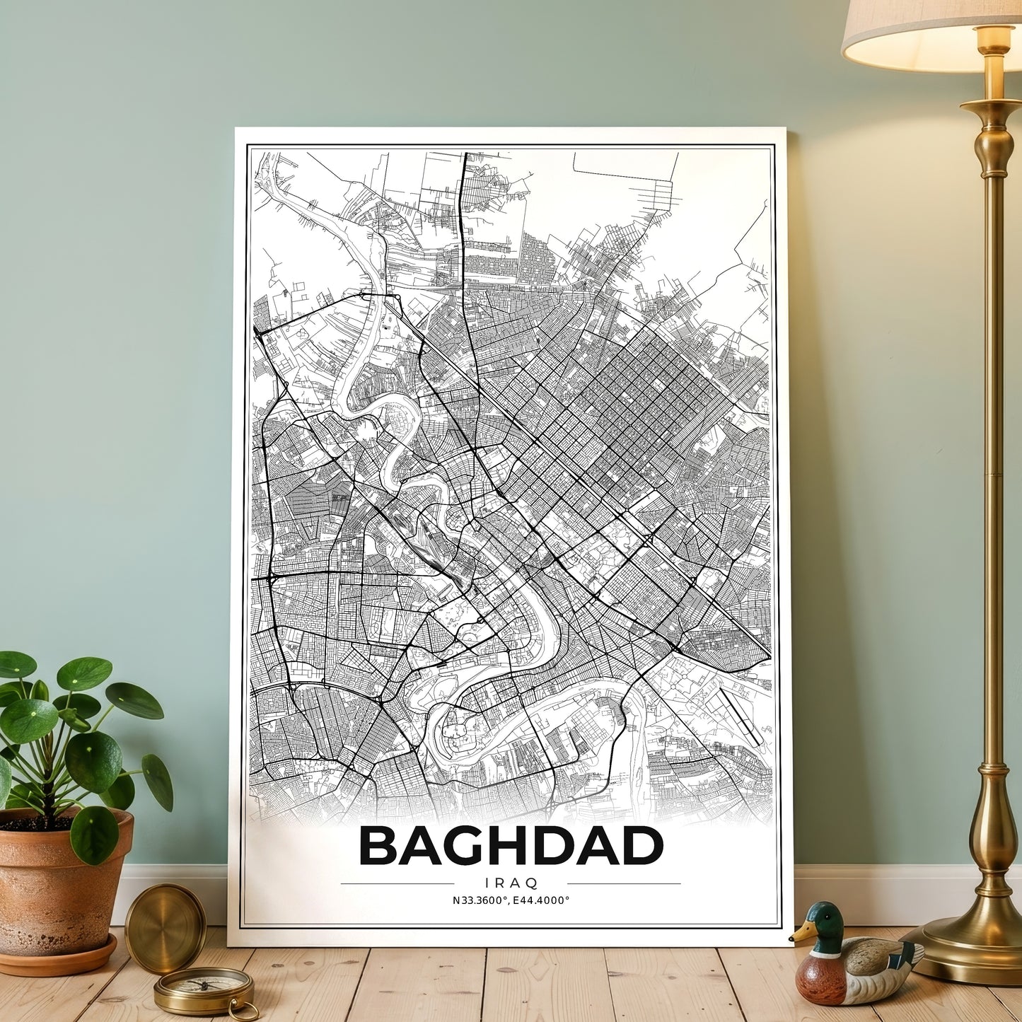 Baghdad Modern Map Poster