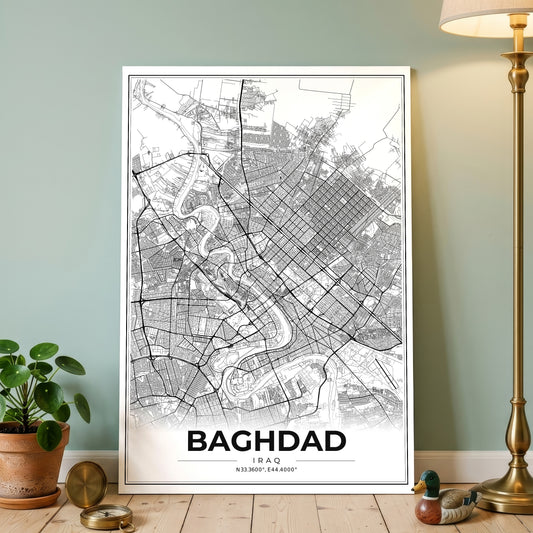 Baghdad Modern Map Poster