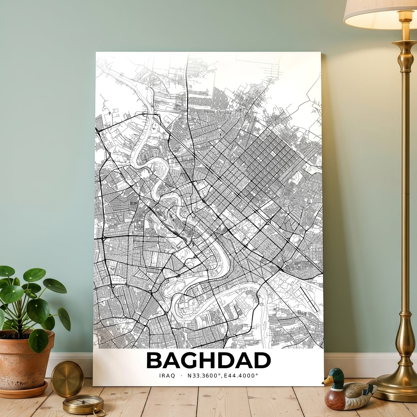 Baghdad Elegant Map Poster