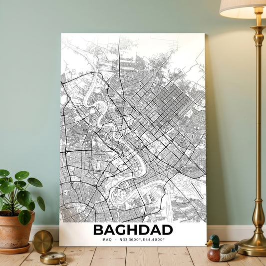 Baghdad Elegant Map Poster