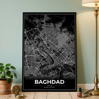 Baghdad Modern Map Poster