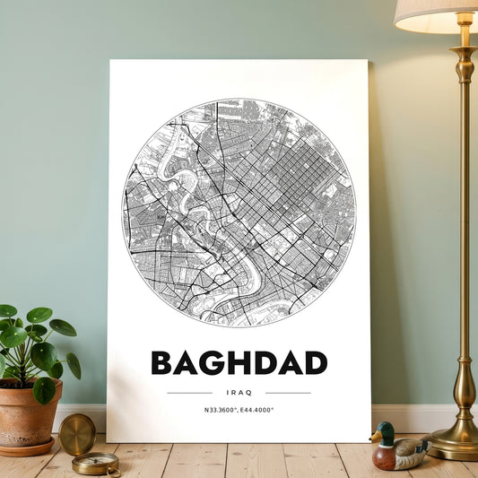 Baghdad Spot Map Poster