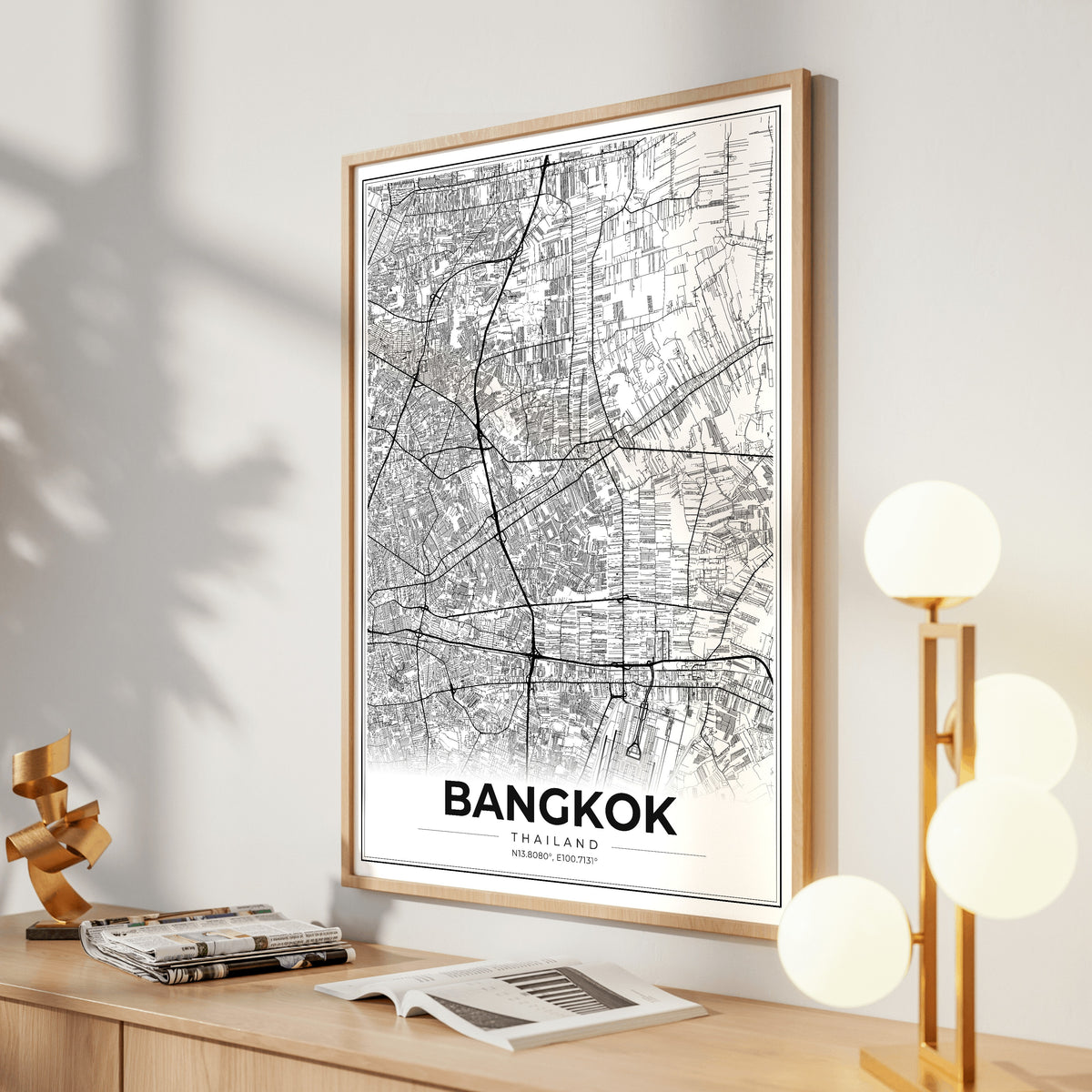 Bangkok Modern Map Poster