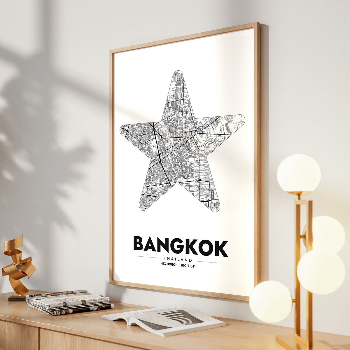 Bangkok Star Map Poster