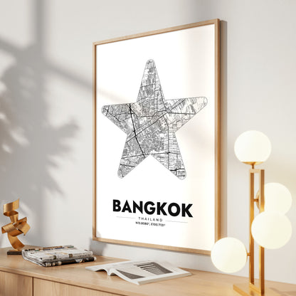 Bangkok Star Map Poster