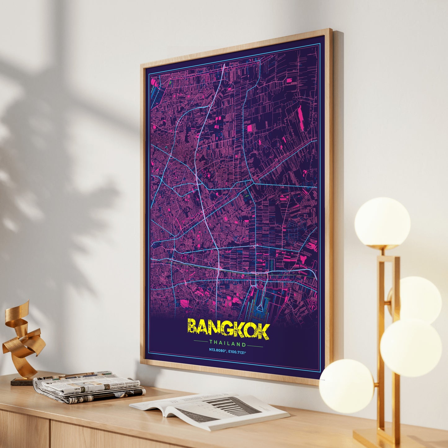 Bangkok Cyberpunk Map Poster