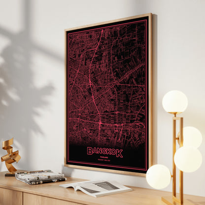 Bangkok Phosphor Map Poster - System Alert