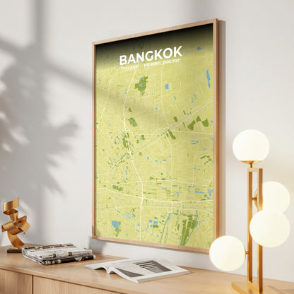 Bangkok Fern Map Poster
