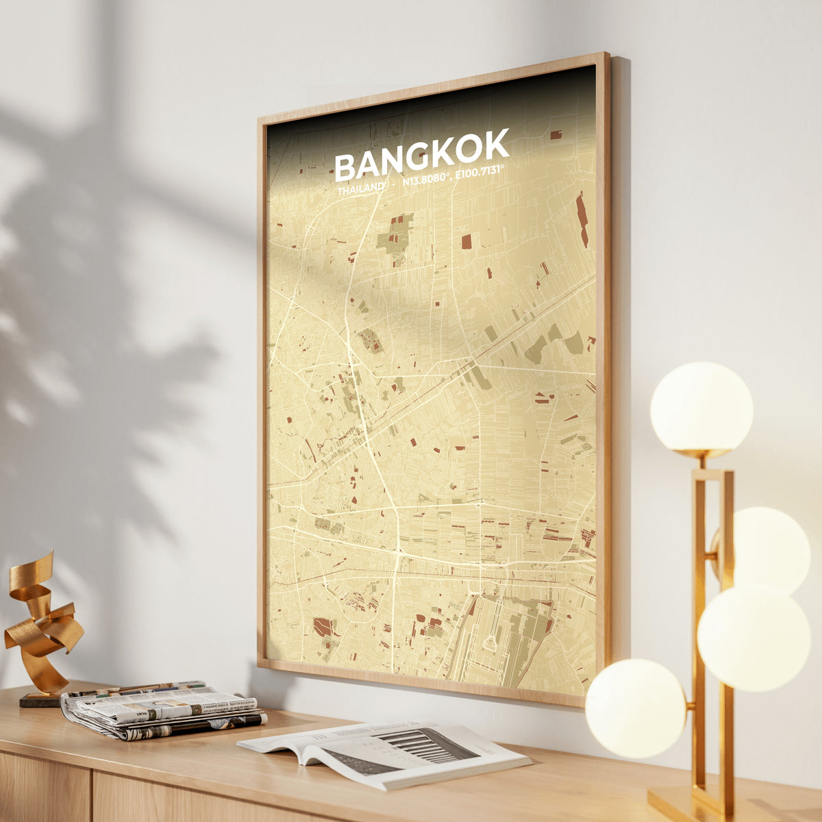 Bangkok Ember Map Poster