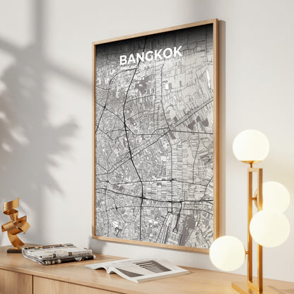 Bangkok Ash Map Poster