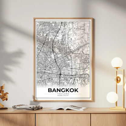 Bangkok Modern Map Poster