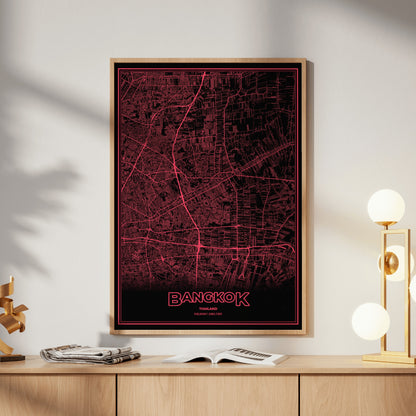 Bangkok Phosphor Map Poster - System Alert