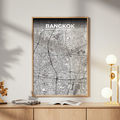 Bangkok Ash Map Poster