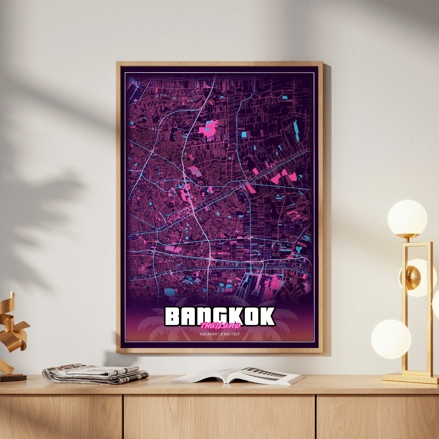 Bangkok GTA Map Poster