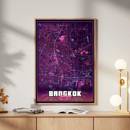 Bangkok GTA Map Poster