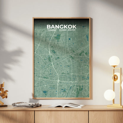 Bangkok Mist Map Poster