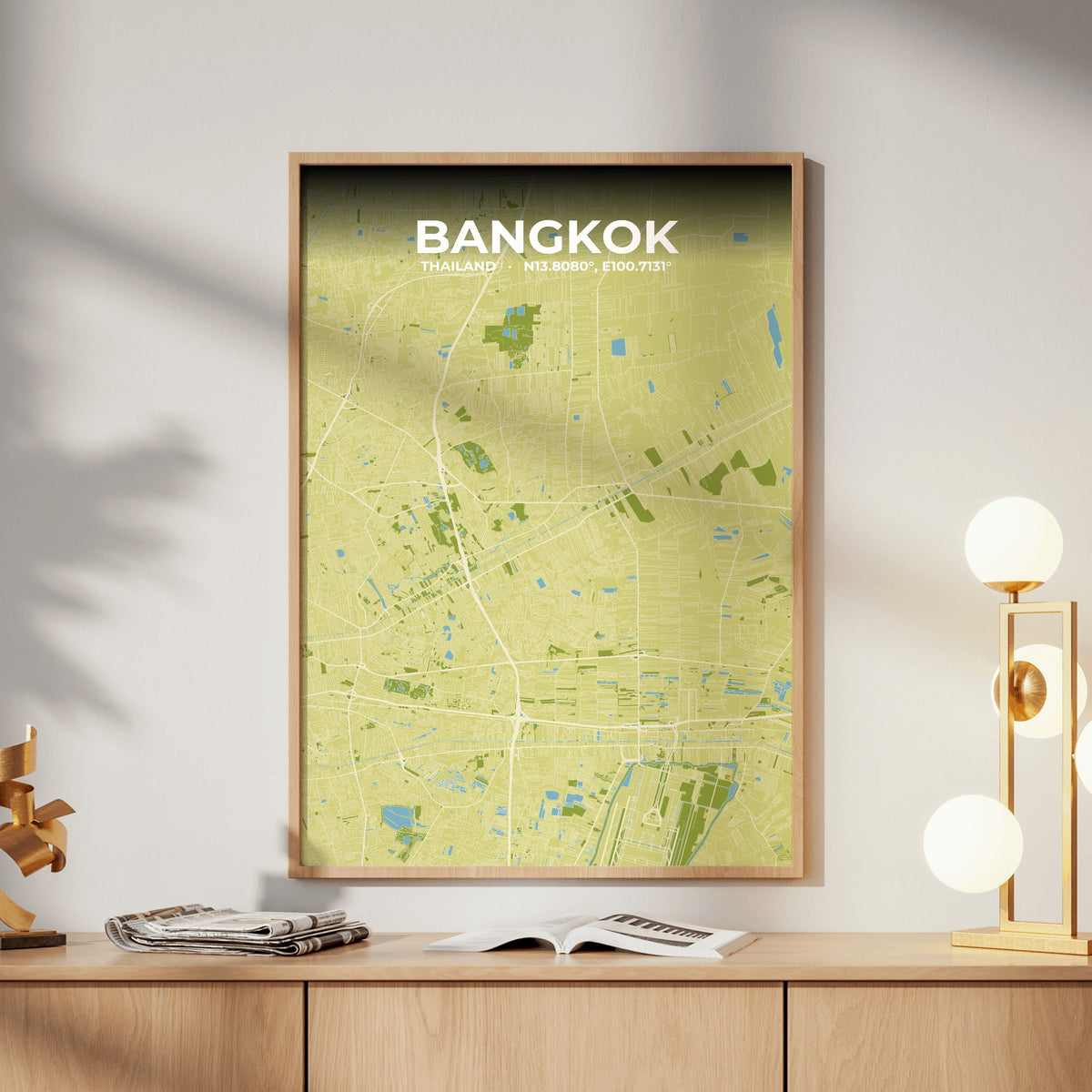 Bangkok Fern Map Poster