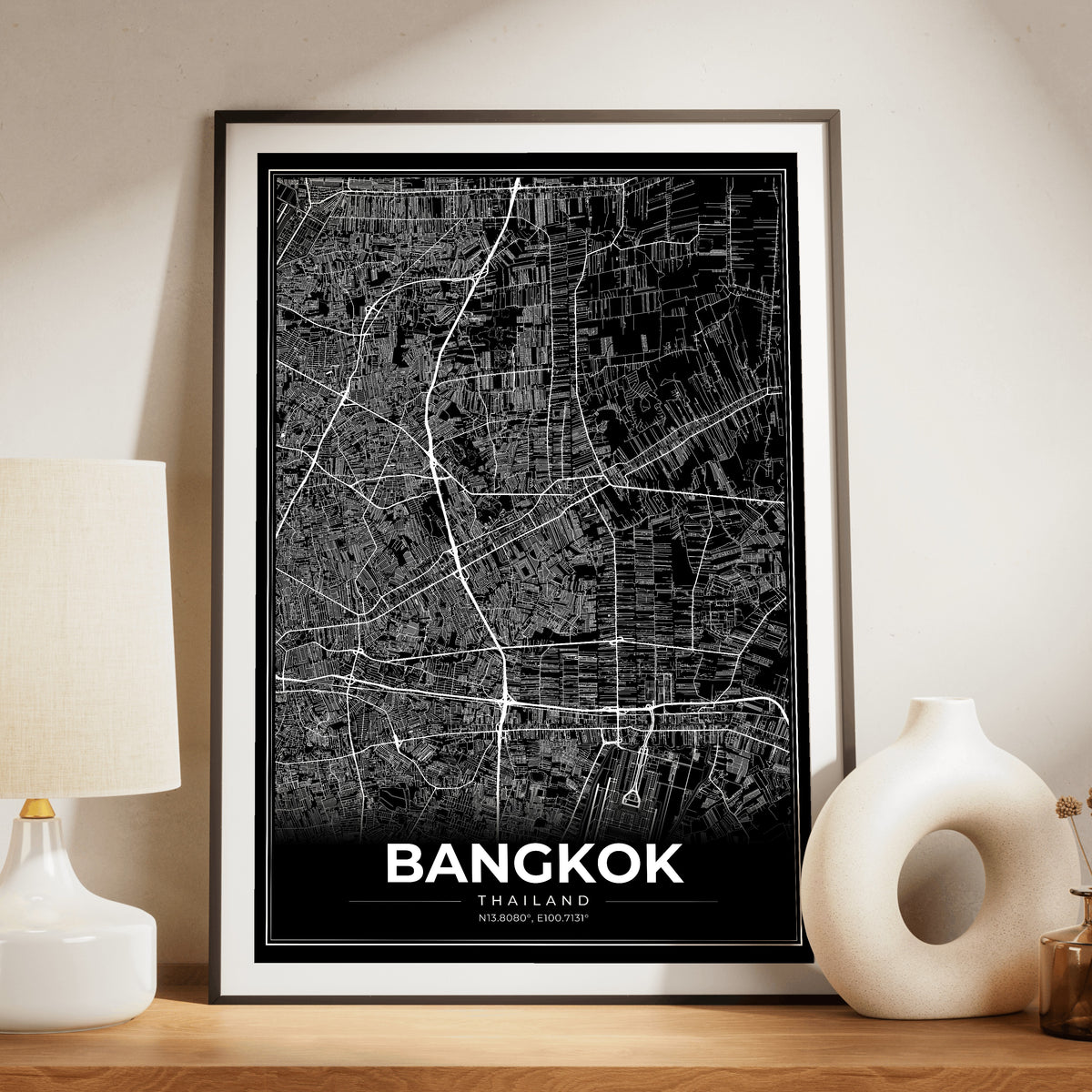 Bangkok Modern Map Poster