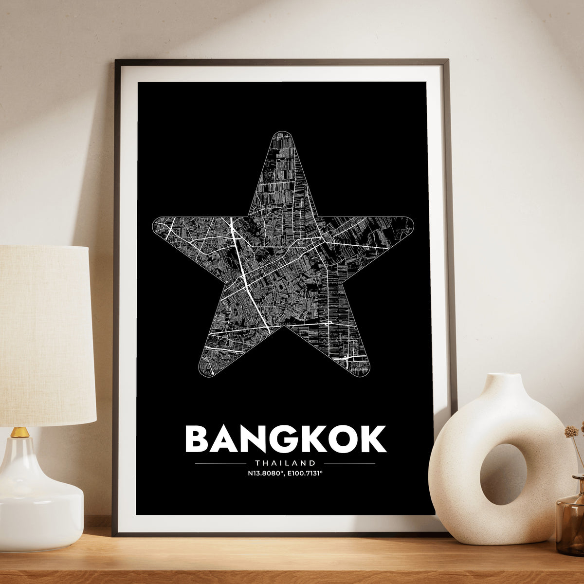 Bangkok Star Map Poster