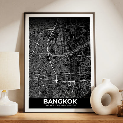 Bangkok Elegant Map Poster