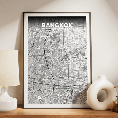 Bangkok Ash Map Poster
