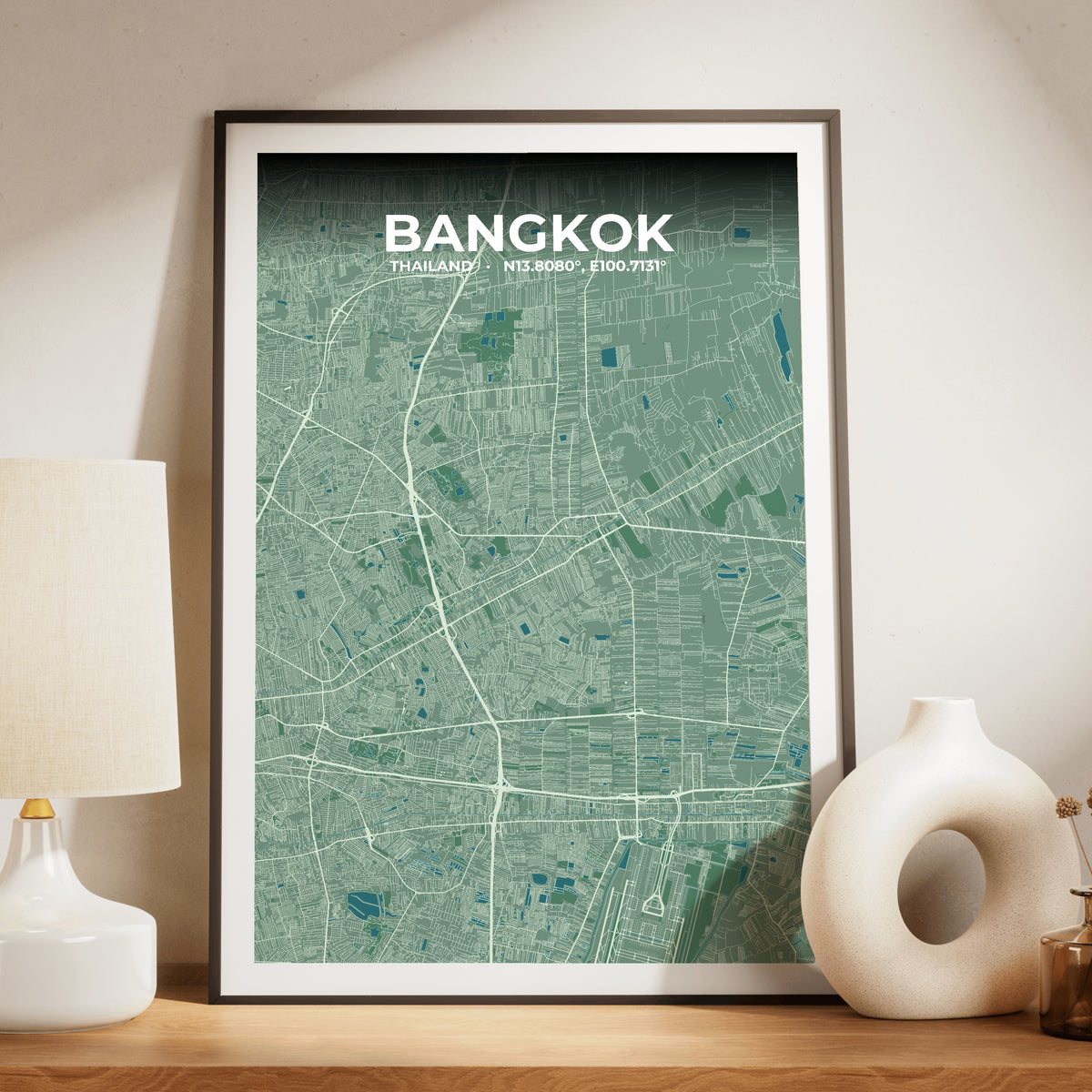Bangkok Mist Map Poster